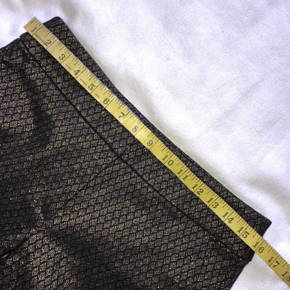 Ann Taylor Loft Black and Gold Marisa Style Lined Slacks- 2 - Picture 11 of 13